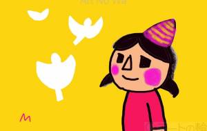 かわいい。あたしと、ハトたち。 - 万煉(まれん)