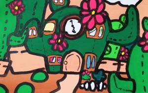 砂漠の上のサボテンハウス - ましゅまろまかろん