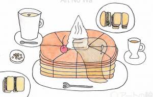 コーヒーとシロノワールとサンドイッチ - Asami