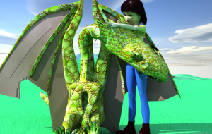ドラゴンなで - かっちゃん