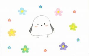 シマエナガとカラフルな春 - にじいろ