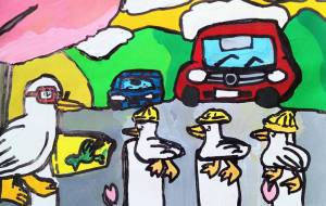 アヒル達の交通安全教室 - ましゅまろまかろん