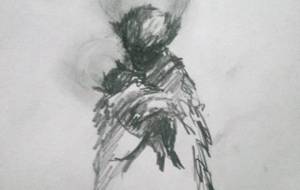 後光のある殺処分親子犬(犬母さん愛したい我が子を)どうか彼らを捨てないで - 真鍋哲地