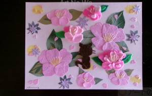 山茶花と晴るる鍵な猫の尾も - 明紅葉