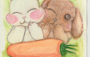 かわいい うさぎといぬ 習作 - ゆきんこ