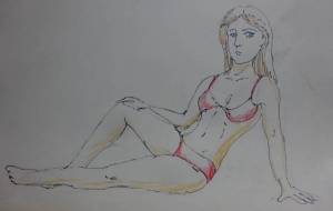 水着女性 - しおたにかずのり