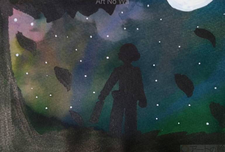 夜空を見上げて