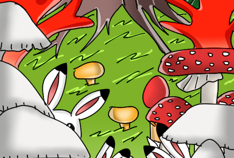 ユキウサギとキノコの森