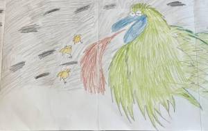 城を攻撃する怪獣それを阻止する守り神 - 星のピアノ