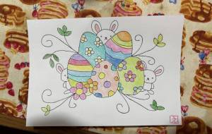 イースターエッグとうさぎ達 - 恵麻 
