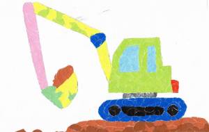 大きなショベルカー - もぐちゃん 