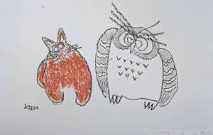 ネコとフクロウ - KAZUO