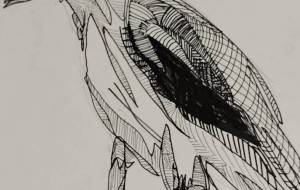 ヘッドホンをしているカラス - 原 学志 