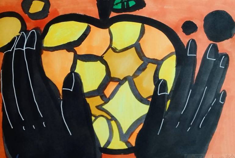 キラキラ煌めく輝く林檎