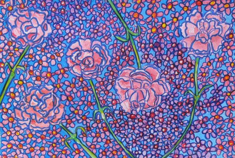 カーネーションと芝桜