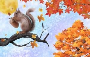 自然とリス - 落合浩太郎