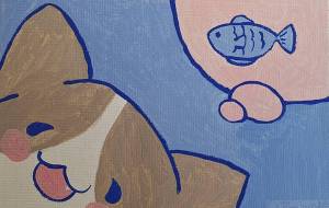 魚を食べたい猫ちゃん - 葉 