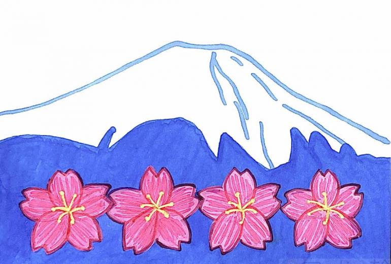 富士山と桜