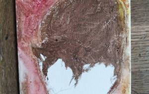 １００均のキャンバスの猫ちゃん１ - ですメタル 