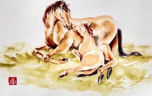 いとけない馬 - ネットスクウェアNET年賀状 ✕ 障がい者アート協会【2026年午年年賀状】 NS2026 