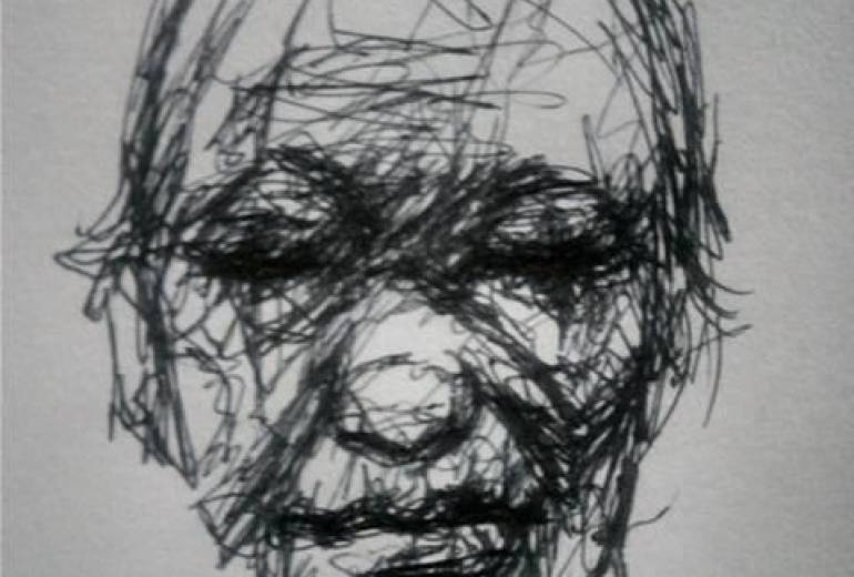 戦火の傷跡！顔に刻まれた傷（お孫さんを抱きしめ生き絶えた）