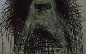 我が名は精神障がい癒傷女(雪女)ボールペン画アクリル - 真鍋哲地