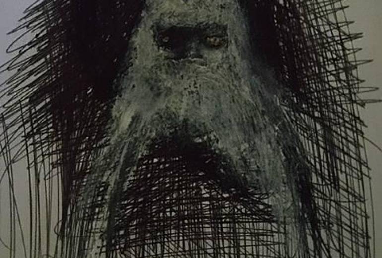 我が名は精神障がい癒傷女（雪女）ボールペン画アクリル