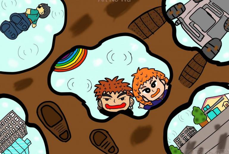 雨上がりの水溜まり