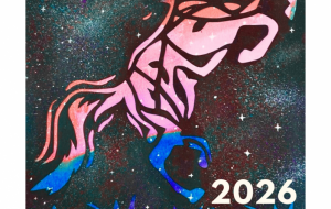 星々と平和と幸福を願う聖霊 - ネットスクウェアNET年賀状 ✕ 障がい者アート協会【2026年午年年賀状】 NS2026 