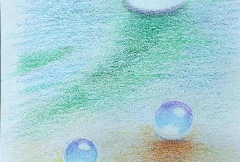 しゃぼん玉の中にあるしゃぼん玉