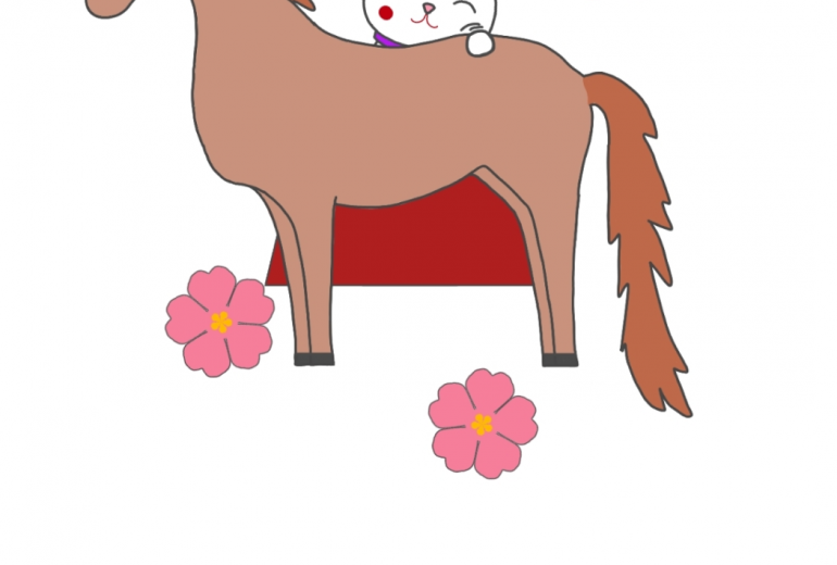 招き猫仲良しうまがあういいとしに