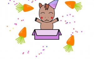 ハッピー!にんじんプレゼント - ネットスクウェアNET年賀状 ✕ 障がい者アート協会【2026年午年年賀状】 NS2026