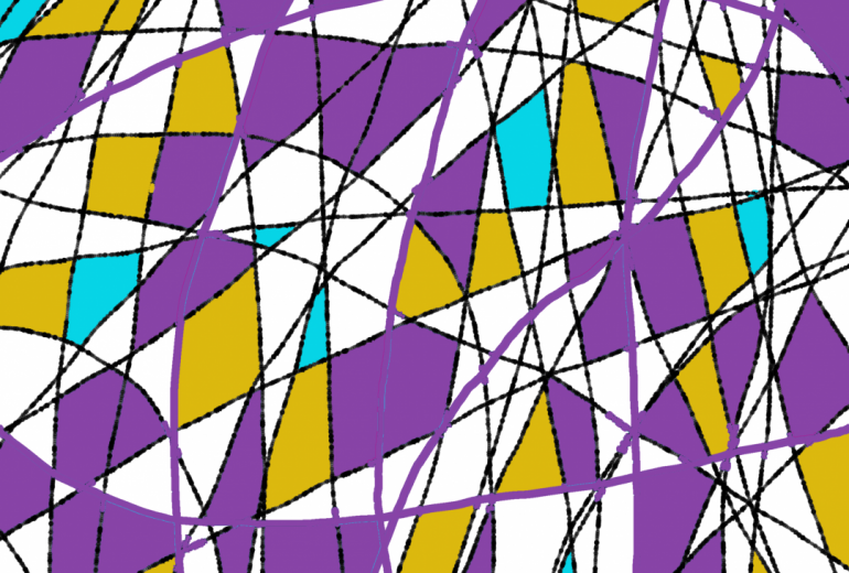 紫のダンボール。