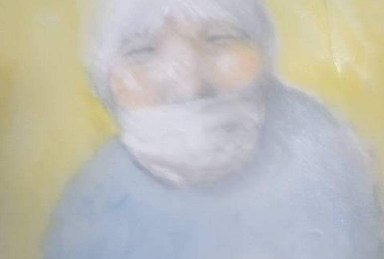 色彩温もり、マスク姿の母さん