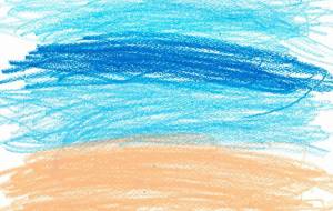 砂浜の海 - 桜と空