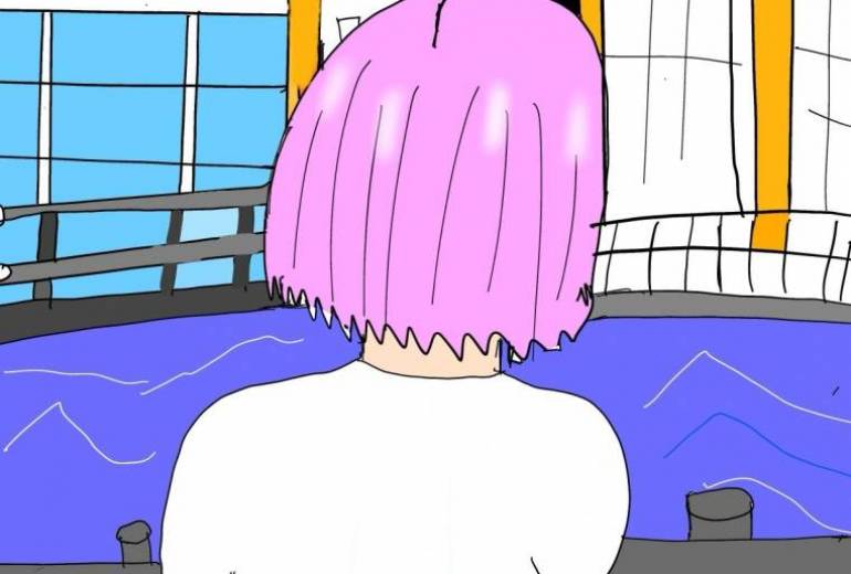 夕日を眺めてたら空を飛ぶ幻の機関車が？