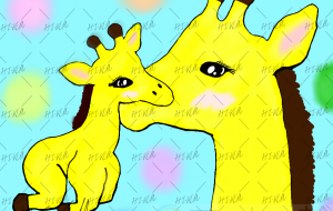 模様を忘れたキリンの親子 - 聖羽SEIHA 