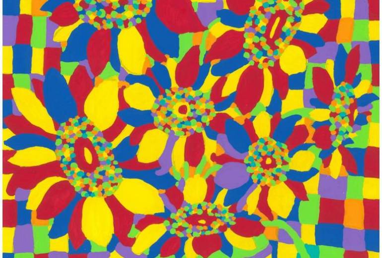 心の色彩で表現した向日葵