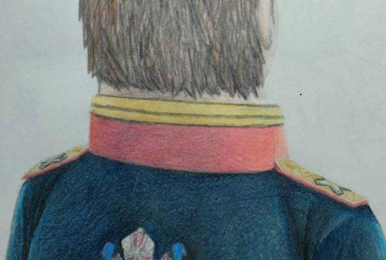 ロシア帝国の軍服を着た人