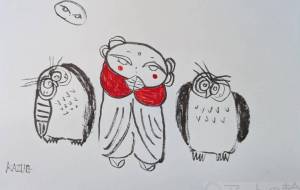 お地蔵さんとふくろう - KAZUO