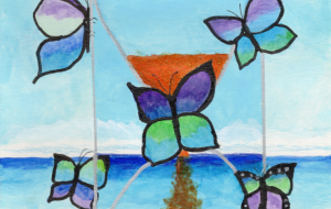 砂時計と蝶 - 柴田 和子