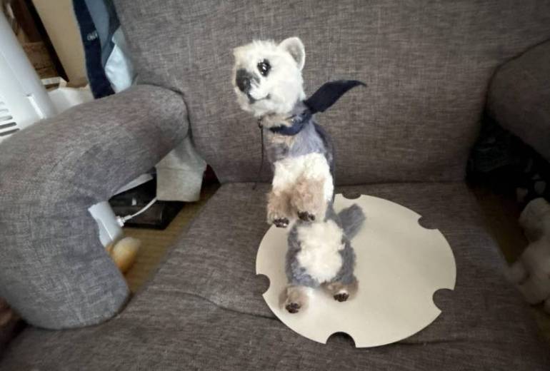 蝦夷クロテンの人形