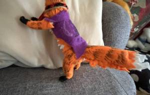 フェルトで作ったきつねのアートドール - おこじょ