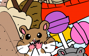 お菓子もぐもぐハムスター - ましゅまろまかろん 