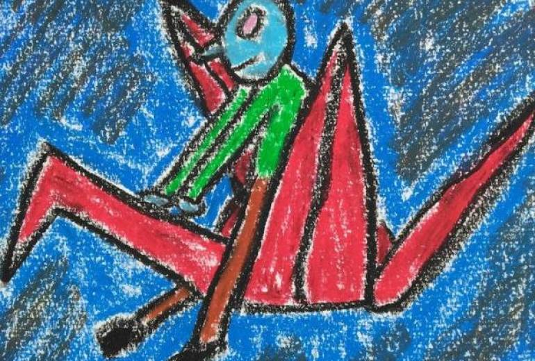 折り鶴に乗って