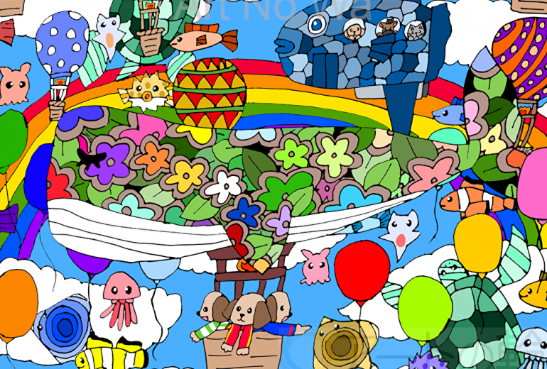 無限の平和を繋ぐ空と虹