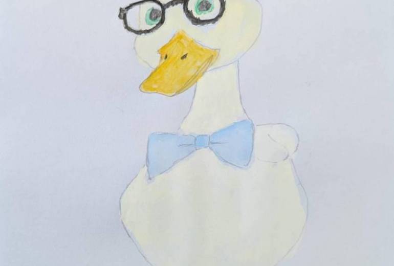 メガネをかけたアヒル