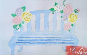 バラとベンチ - Miyumomo 