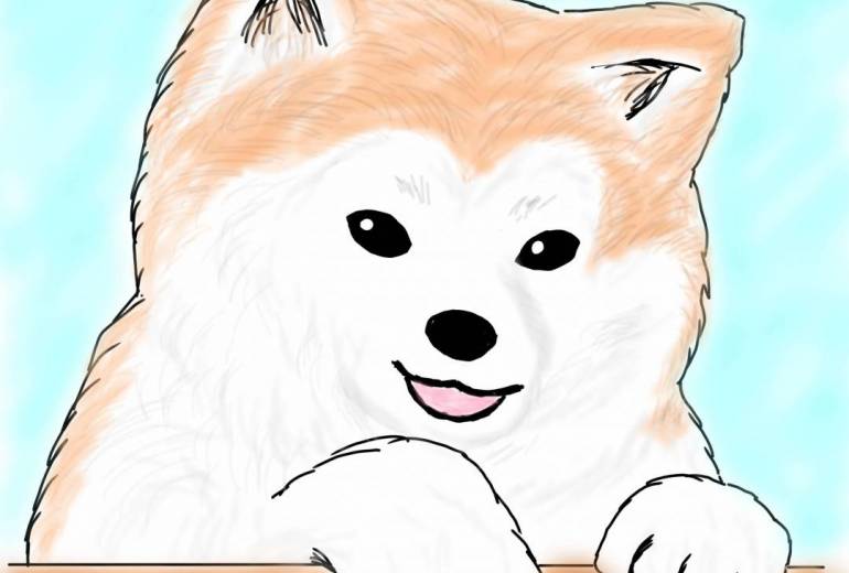 ひょっこり秋田犬（赤毛）