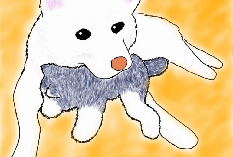 これはボクのもの（秋田犬・赤毛）